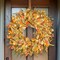 24 Inch Fall Wreaths for Front Door with Lights,(Golden-a)24"D x 24"W x 3"H